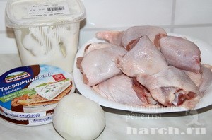 Курица, запеченная с творожным сыром