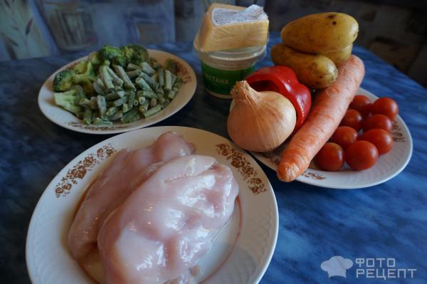 Куриное филе, запеченое с овощами фото