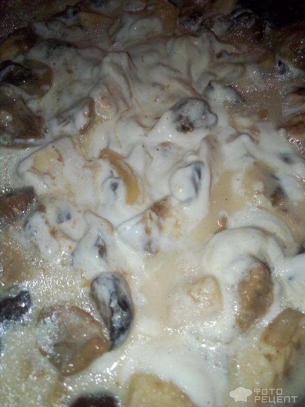 Куриное филе с грибами в сметанном соусе фото