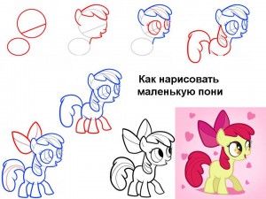Как нарисовать маленькую пони
