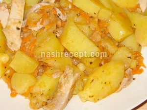 тушеный картофель с курицей - tushenyi kartofel s kuritsey