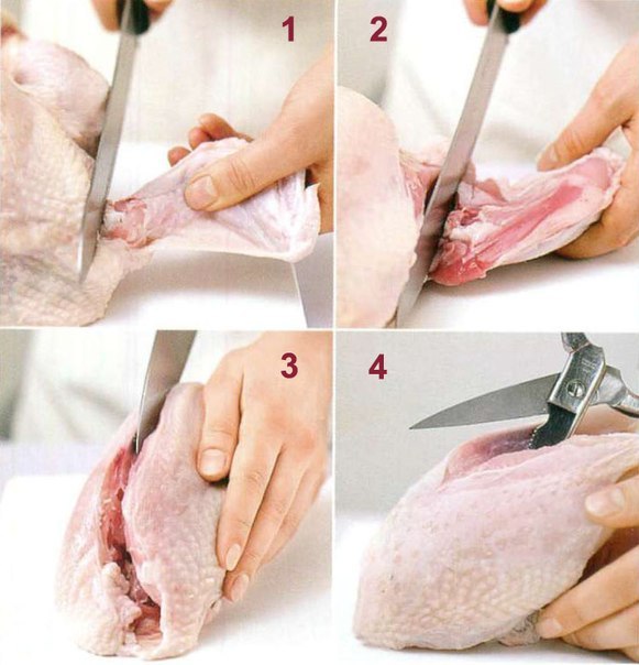 Как разрезать курицу на куски