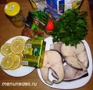 Ингредиенты для рецепта рыбы, запеченной под соусом